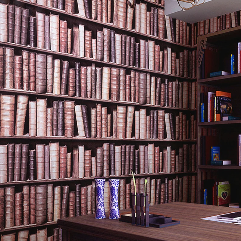 3D-Buchhandlung und gestapelte Bücher, dekorative, nicht geklebte Tapete, 57,1 Quadratfuß. Clearhalo