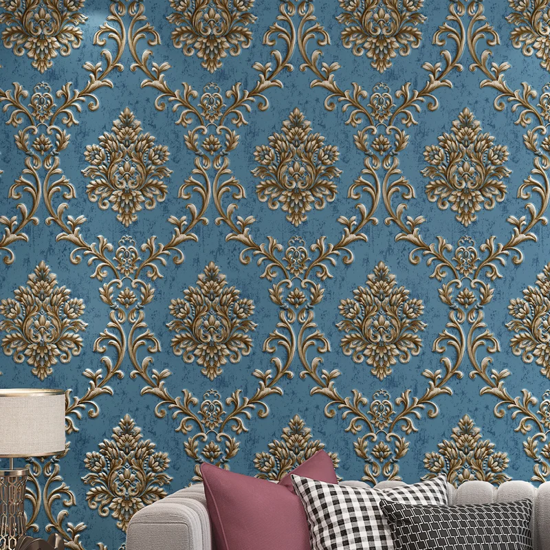 3D-geprägte, selbstklebende Tapete mit Vintage-Medaillon-Muster, Wandkunst für Wohnzimmer, leicht zu entfernen Clearhalo