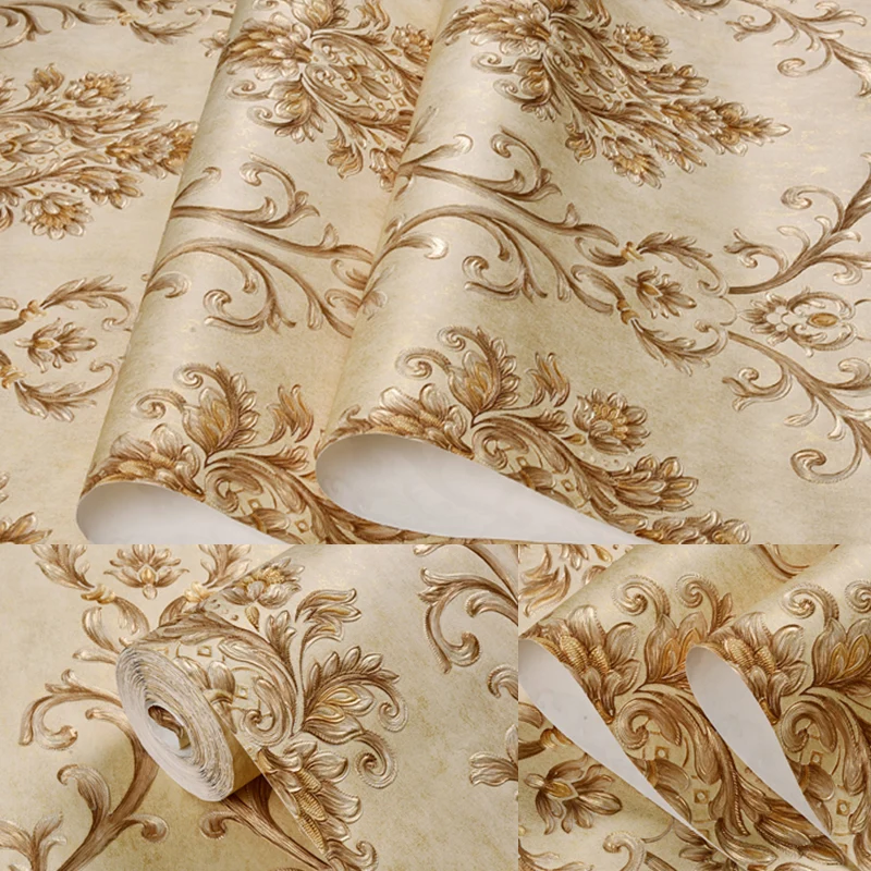 3D-geprägte, selbstklebende Tapete mit Vintage-Medaillon-Muster, Wandkunst für Wohnzimmer, leicht zu entfernen Clearhalo