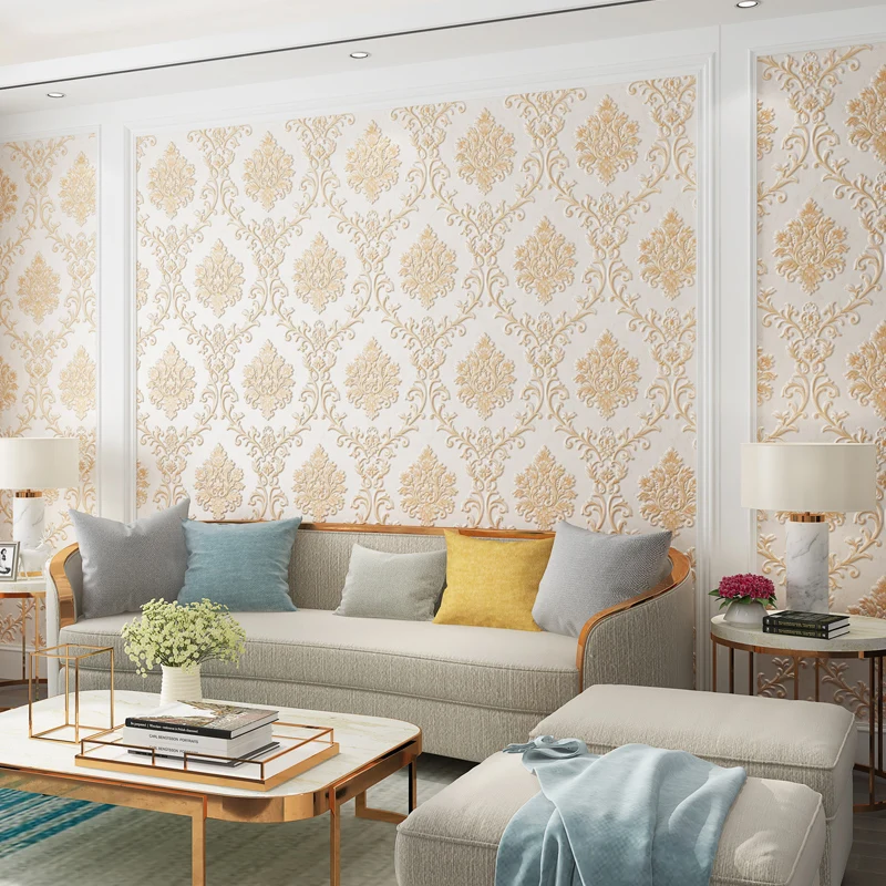 3D-geprägte, selbstklebende Tapete mit Vintage-Medaillon-Muster, Wandkunst für Wohnzimmer, leicht zu entfernen Clearhalo