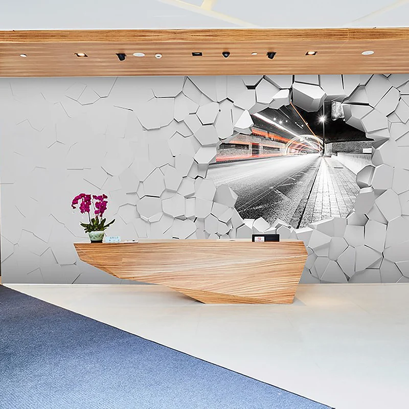 3D-Wandbildtapete im Distressed Brick-Stil schlichtem Weiß, moderne Wandverkleidung für das Wohnzimmer Clearhalo