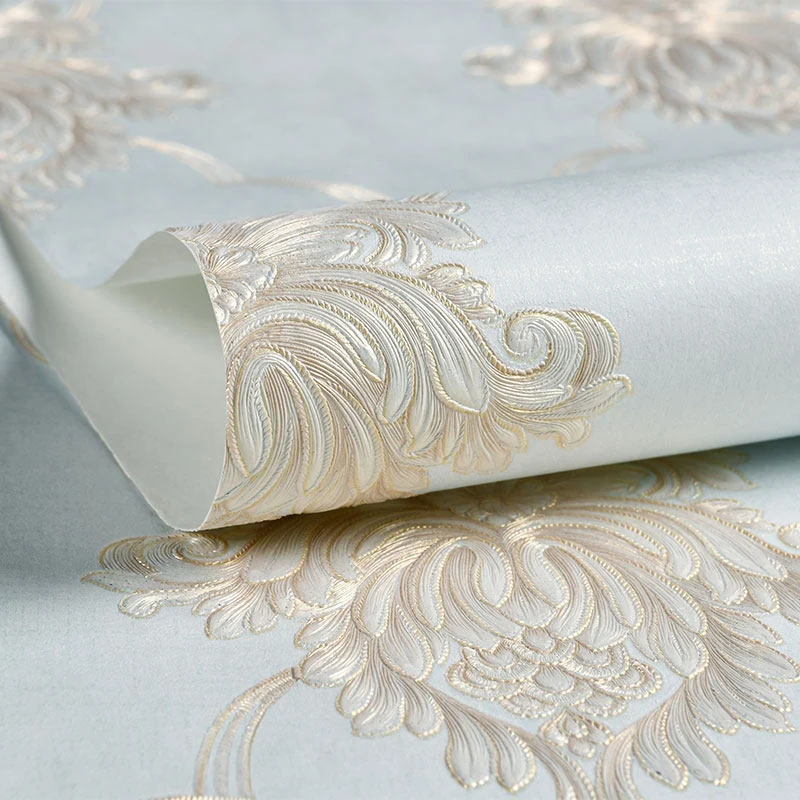 57,1 m² große Jacquard-Tapete, europäische Vierpass-Wandverkleidung Pastellfarben, unbeklebt Clearhalo