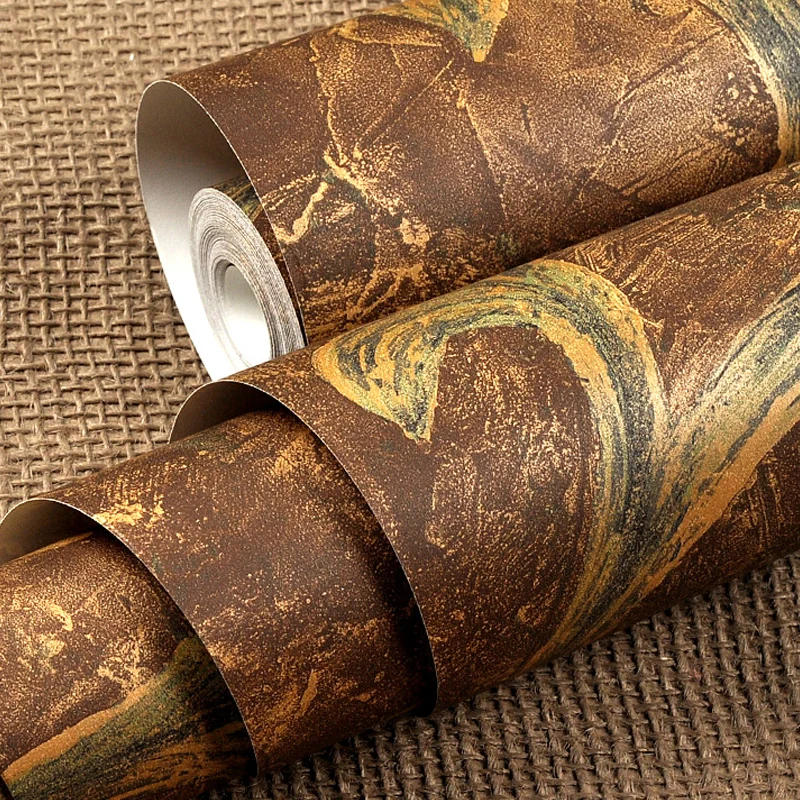 57,1 m² große, mit Blättern bedruckte Tapete, unbeklebte Vintage-Wohnzimmerwandverkleidung Kaffee Clearhalo