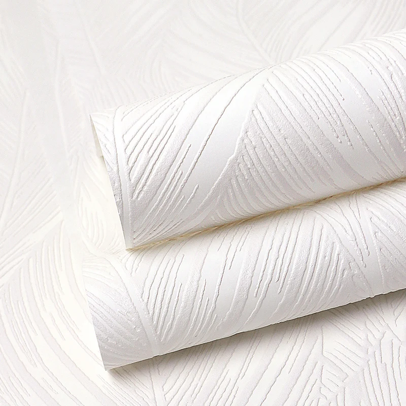 57,1 Quadratfuß große Pflanzentapetenrolle für Schlafzimmer-Wandkunst mit Blätterdruck Weiß, feuchtigkeitsbeständig Clearhalo