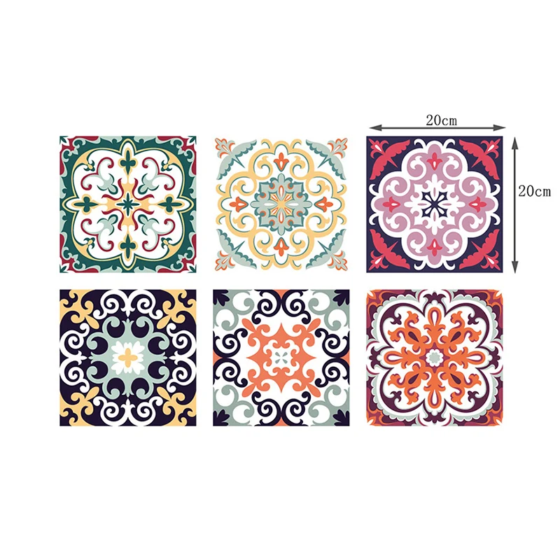 Abziehbare Tapetenbahnen mit mediterranem Blumenmuster, gelb-grüne Badezimmer-Wandkunst, 7,8 Quadratfuß Clearhalo