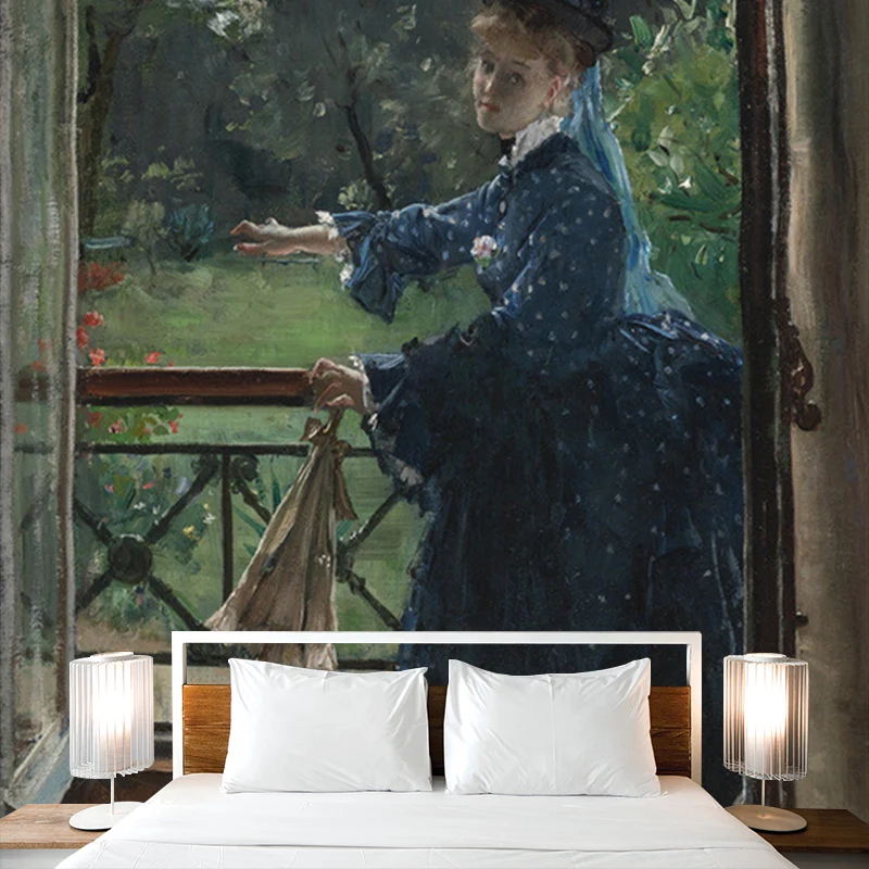 Alfred Stevens malt Wandgemälde mit antiker Wanddekoration mit glatter Oberfläche Blaugrün Clearhalo