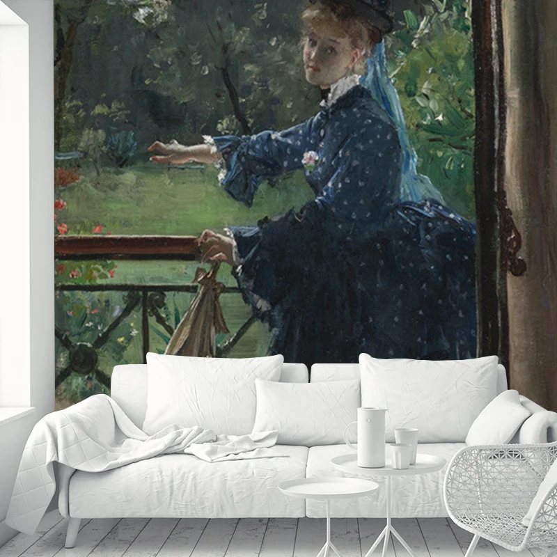 Alfred Stevens malt Wandgemälde mit antiker Wanddekoration mit glatter Oberfläche Blaugrün Clearhalo