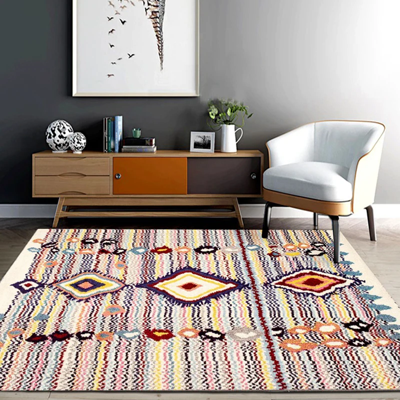 Americana-Wohnzimmerteppich, mehrfarbig, Teppich mit Southwestern-Aufdruck, rutschfester, maschinenwaschbarer Polypropylen...