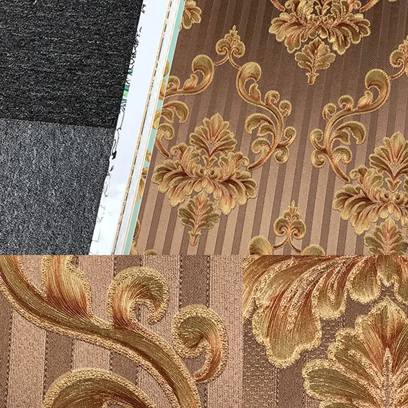 Antike Jacquard-Tapetenrolle für Akzentwände, 33' x 20,5" Wandverkleidung dunkler Farbe Clearhalo