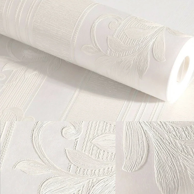 Antike pastellfarbene Vinyl-Tapete mit geprägtem Blattmuster, unbeklebte Wandverkleidung Clearhalo