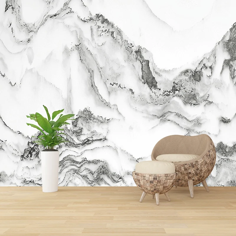 Aquarell-Berg-Wanddekoration Pastellgrau, traditionelles Wandbild für kommerzielle Nutzung Clearhalo
