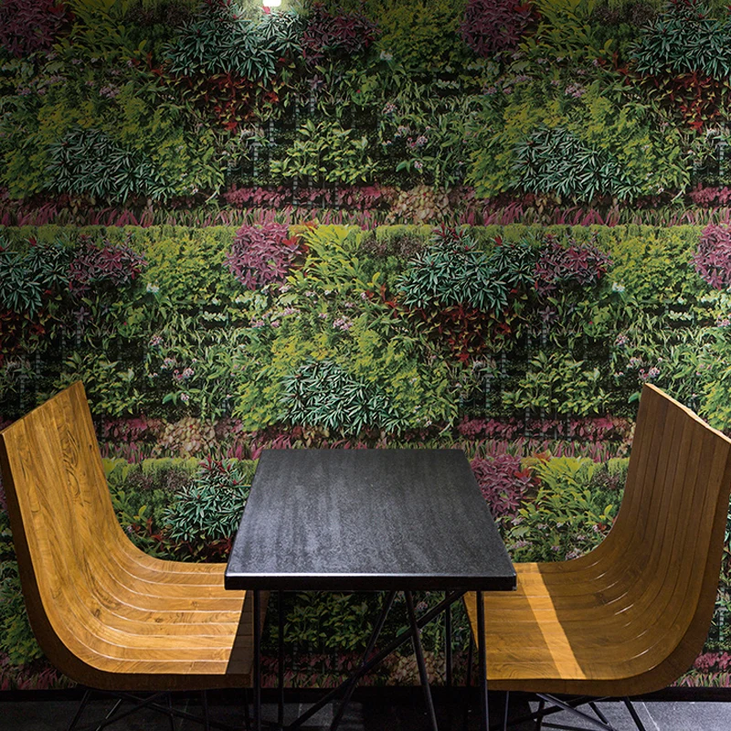 Bauernhaus-Blumenfeld-Tapete für Restaurant, 33' x 20,5" Wandverkleidung dunkler Farbe Clearhalo