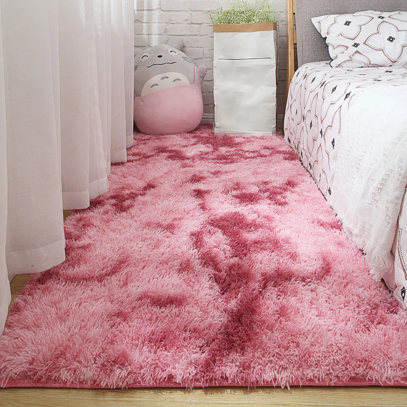Beruhigender Deko-Teppich mit mehrfarbigem Batikmuster, Kunstpelz, maschinenwaschbarer Teppich mit rutschfester Rückseite...