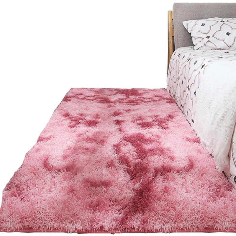 Beruhigender Deko-Teppich mit mehrfarbigem Batikmuster, Kunstpelz, maschinenwaschbarer Teppich mit rutschfester Rückseite...
