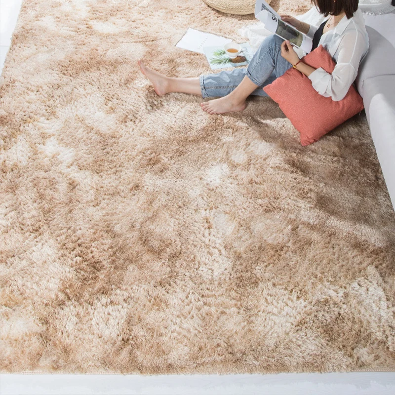 Beruhigender Deko-Teppich mit mehrfarbigem Batikmuster, Kunstpelz, maschinenwaschbarer Teppich mit rutschfester Rückseite...