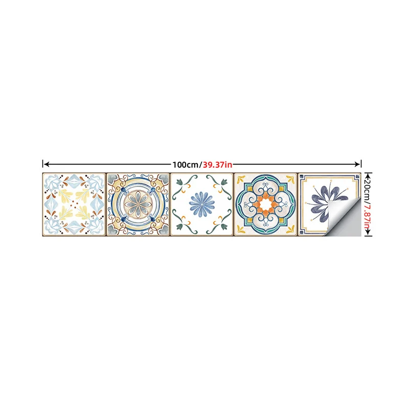 Böhmische Tapetenbahnen, braune Blumen, Wanddekoration zum Abziehen und Aufkleben, 9,9 m L x 20,3 cm B Clearhalo