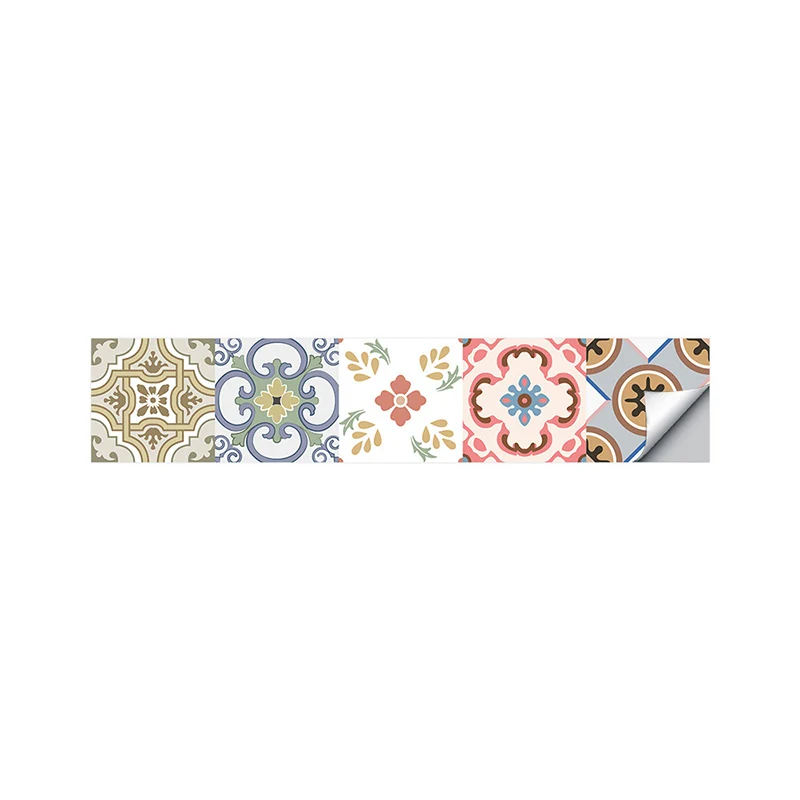 Böhmische Tapetenbahnen, braune Blumen, Wanddekoration zum Abziehen und Aufkleben, 9,9 m L x 20,3 cm B Clearhalo