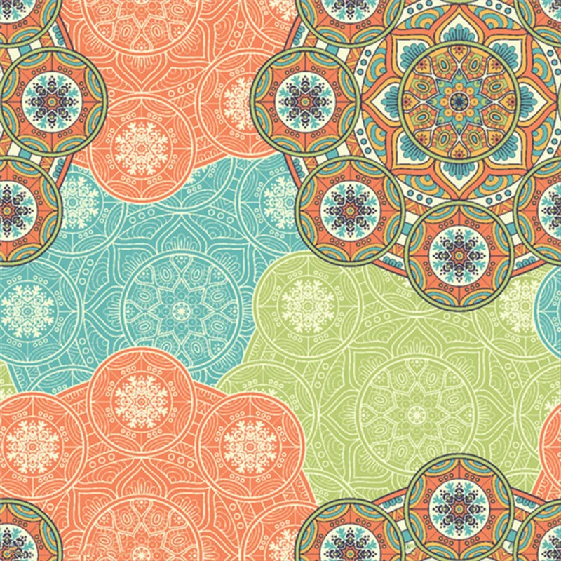 Böhmisches Sonnenblumen-Wandbild, orange-blaue abstrakte Wandverkleidung für das Wohnzimmer Clearhalo