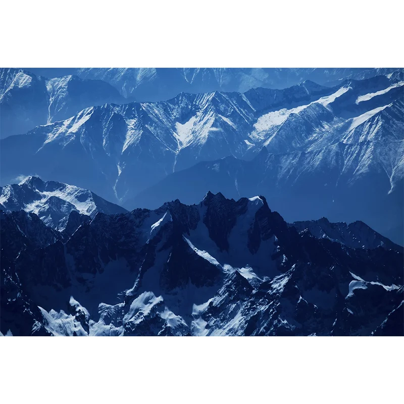 Blaue Schneeberg-Wandtapete, Landschaft, schmutzabweisend, modernistische Wanddekoration für Zuhause Clearhalo