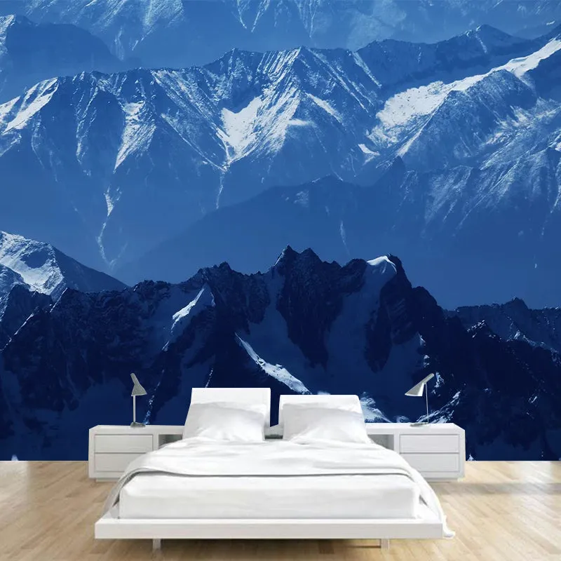 Blaue Schneeberg-Wandtapete, Landschaft, schmutzabweisend, modernistische Wanddekoration für Zuhause Clearhalo