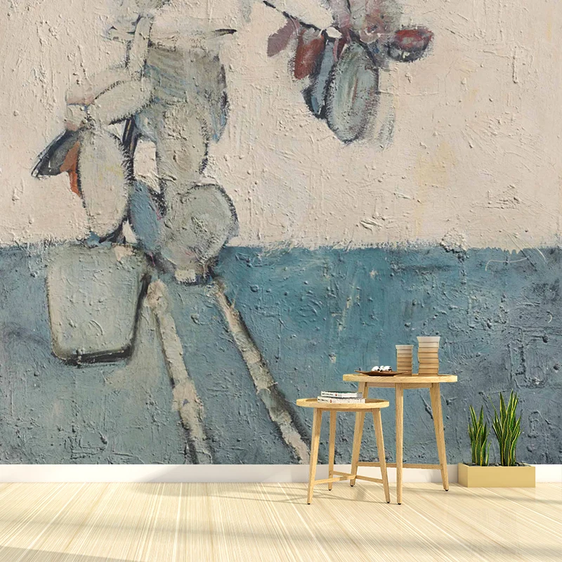 Blaue und braune Skeleton Murals Tapete, schmutzabweisende Wandverkleidung für das Wohnzimmer Clearhalo