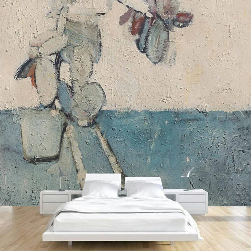 Blaue und braune Skeleton Murals Tapete, schmutzabweisende Wandverkleidung für das Wohnzimmer Clearhalo