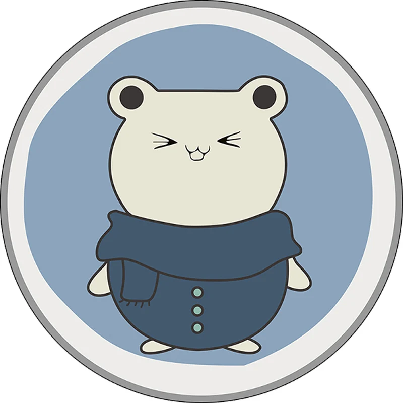 Blauer Kinderzimmerteppich, Kindertier-Hamster-Muster, schmutzabweisender Teppich aus Polyester Clearhalo