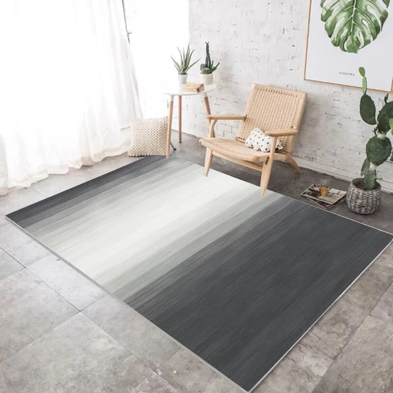 Blauer, legerer Teppich aus Polyester mit Ombre-Muster, waschbarer Teppich für das Wohnzimmer Clearhalo
