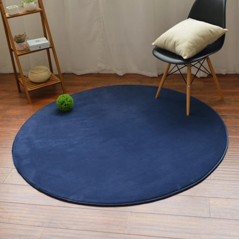 Blauer und grüner Freizeitteppich, einfarbiger Polyester-Teppich, waschbarer, rutschfester Teppich für das Wohnzimmer Clea...