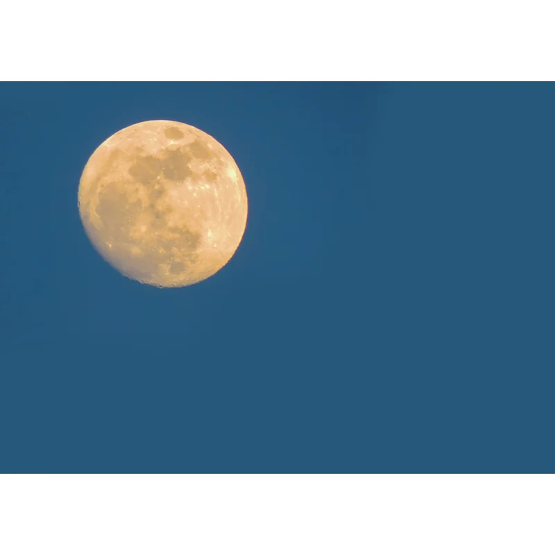 Blau-gelbes Gibbous-Mond-Wandbild, Astronomie, modernistische, waschbare Wanddekoration für Schlafzimmer Clearhalo