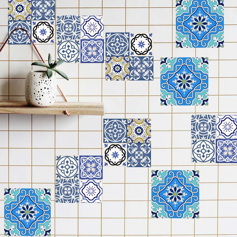 Blau-lila Quatrefoil-Tapetenpaneele zum Abziehen und Aufkleben als Wandverkleidung für Akzentwände Clearhalo