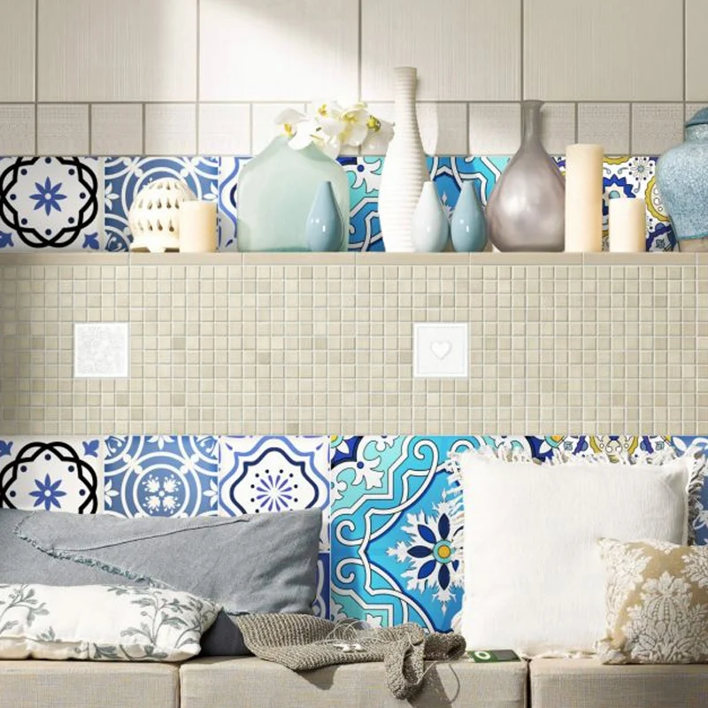 Blau-lila Quatrefoil-Tapetenpaneele zum Abziehen und Aufkleben als Wandverkleidung für Akzentwände Clearhalo