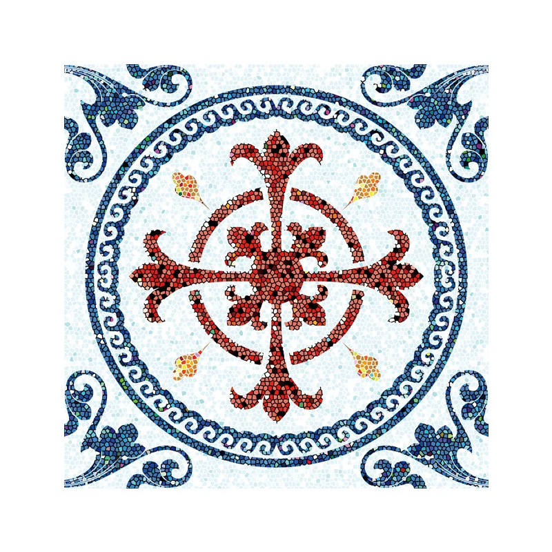 Blumenmosaikfliesen-Tapetenpaneele Bohemia Glatte, selbstklebende Wandverkleidung Lila Clearhalo