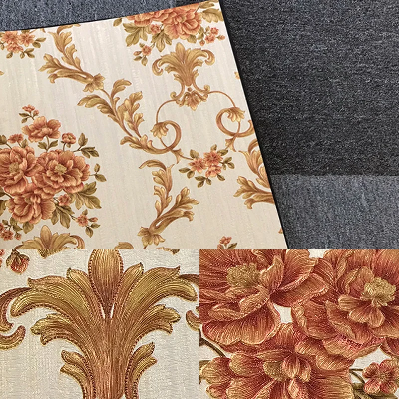 Blumen-Pfingstrosen-Tapetenrolle, ländliche Vinyl-Wandkunst sanften Farben für Schlafzimmer Clearhalo