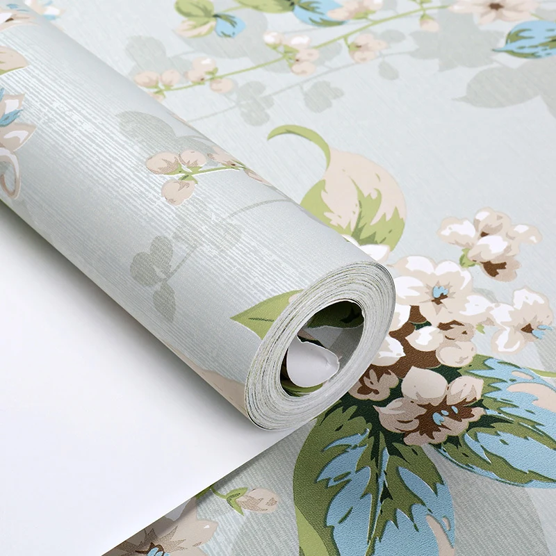 Blumen-Tapetenrolle, Landschaftspapier-Wanddekoration Grün und Weiß für Schlafzimmer Clearhalo