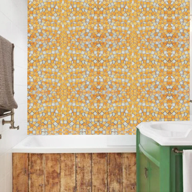 Bohe Tile abnehmbare Tapete für Toilette, 48,4 Quadratfuß. Clearhalo