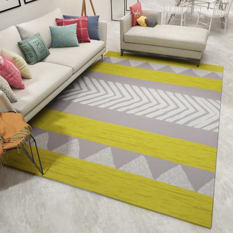 Boho-Wohnzimmerteppich, mehrfarbig, geografisch bedruckter Flächenteppich, synthetischer, schmutzabweisender, waschbarer,...