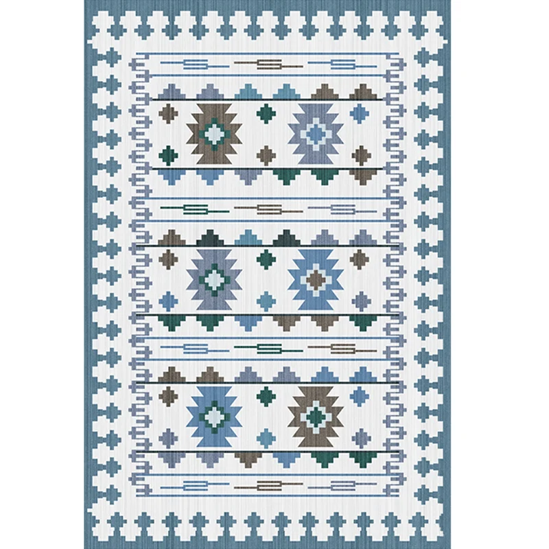 Boho-Wohnzimmerteppich, mehrfarbig, geometrisches Muster, Flachs, umweltfreundlich, handgefertigter Teppich mit Quaste Cle...