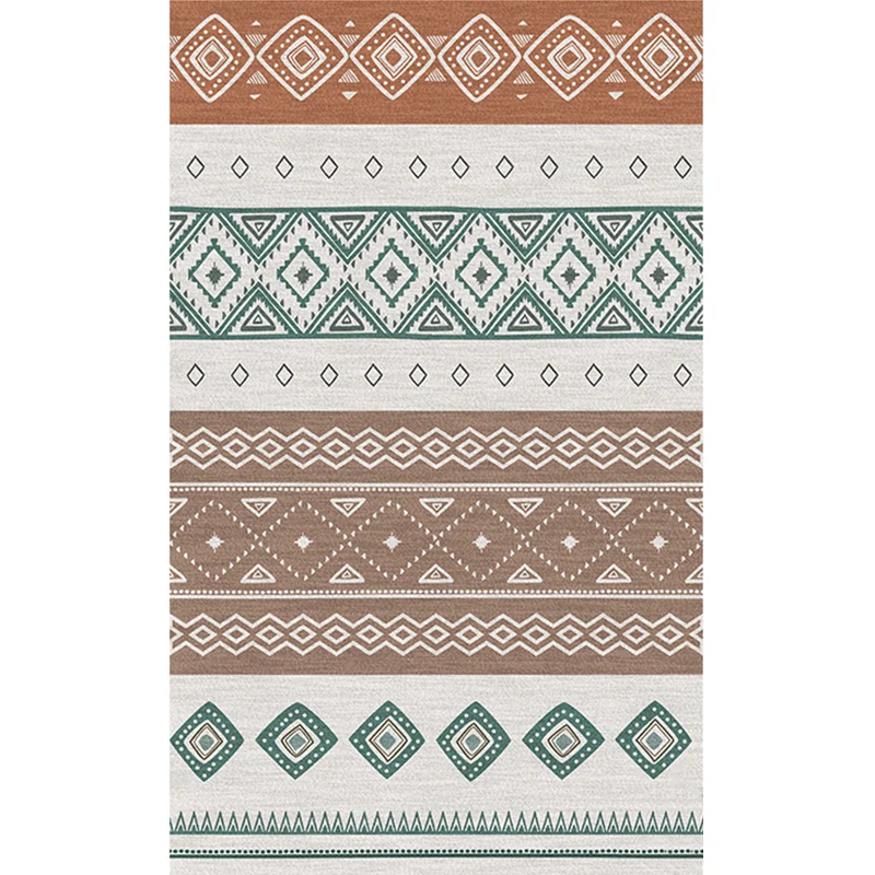 Boho-Wohnzimmerteppich, mehrfarbig, geometrisches Muster, Flachs, umweltfreundlich, handgefertigter Teppich mit Quaste Cle...