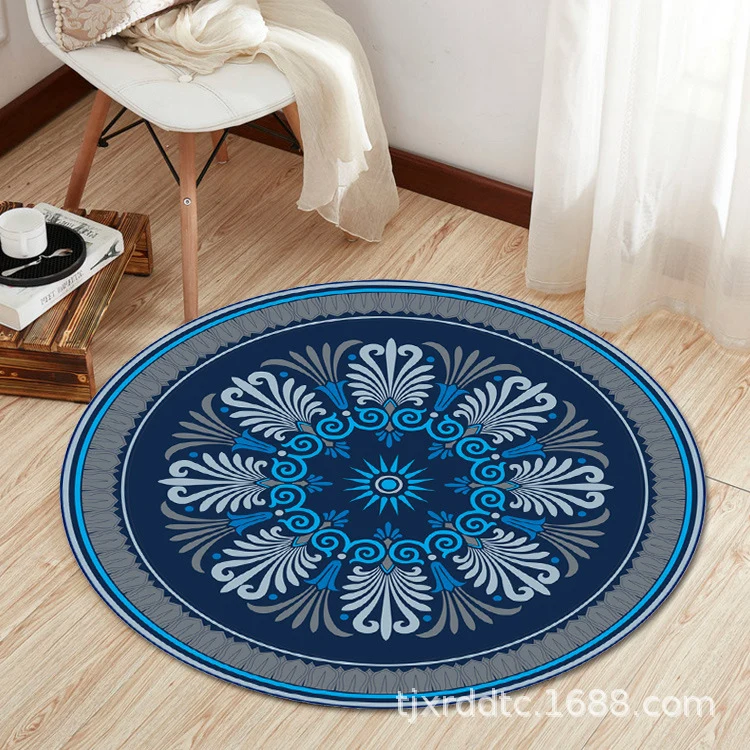 Boho-Wohnzimmerteppich, mehrfarbiger Teppich mit Blumenmuster, Synthetik, schmutzabweisend, rutschfest, haustierfreundlich...