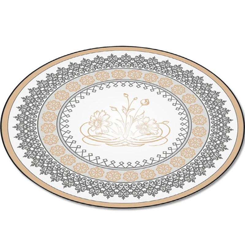 Boho-Wohnzimmerteppich, mehrfarbiger Teppich mit Blumenmuster, Synthetik, schmutzabweisend, rutschfest, haustierfreundlich...