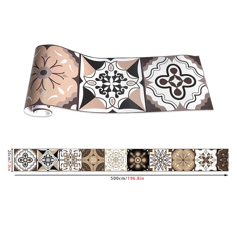 Braune Mandala-Tapete, florales Bohemia-Wanddekor zum Abziehen und Aufkleben für das Wohnzimmer Clearhalo