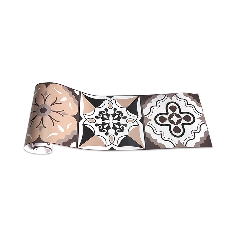Braune Mandala-Tapete, florales Bohemia-Wanddekor zum Abziehen und Aufkleben für das Wohnzimmer Clearhalo