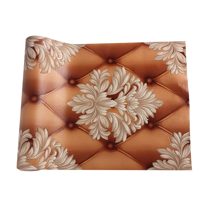 Braune nostalgische Wandkunst, 33' x 20,5" Federoberfläche und 3D-Blumen-Tapetenrolle für Akzentwände Clearhalo