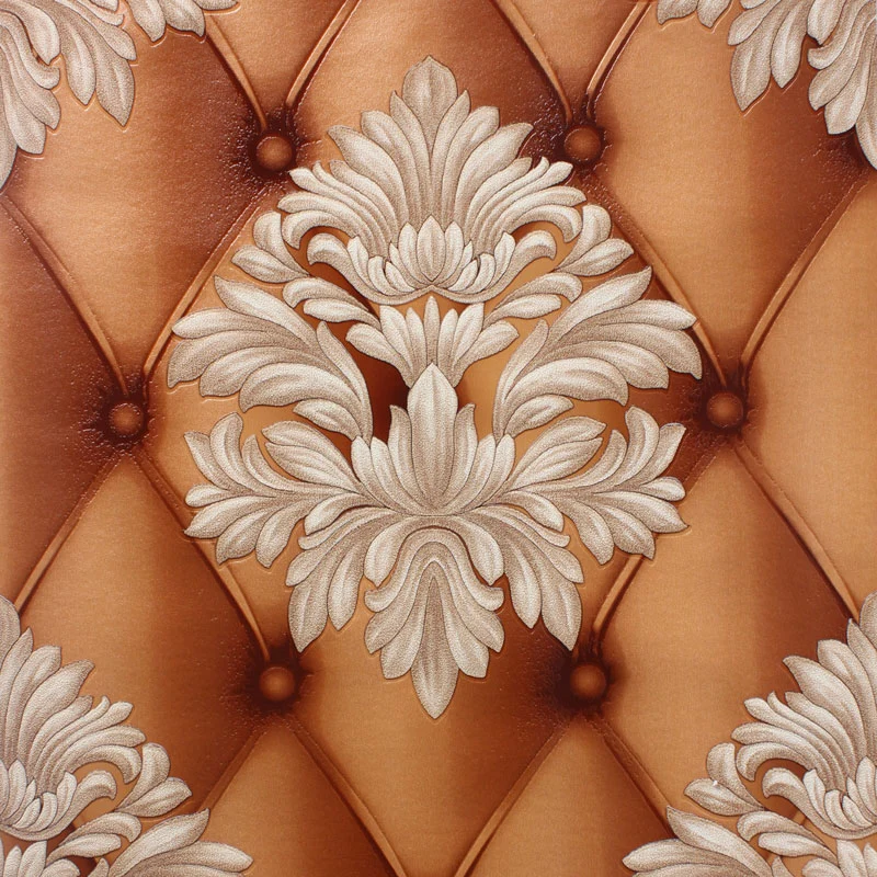 Braune nostalgische Wandkunst, 33' x 20,5" Federoberfläche und 3D-Blumen-Tapetenrolle für Akzentwände Clearhalo