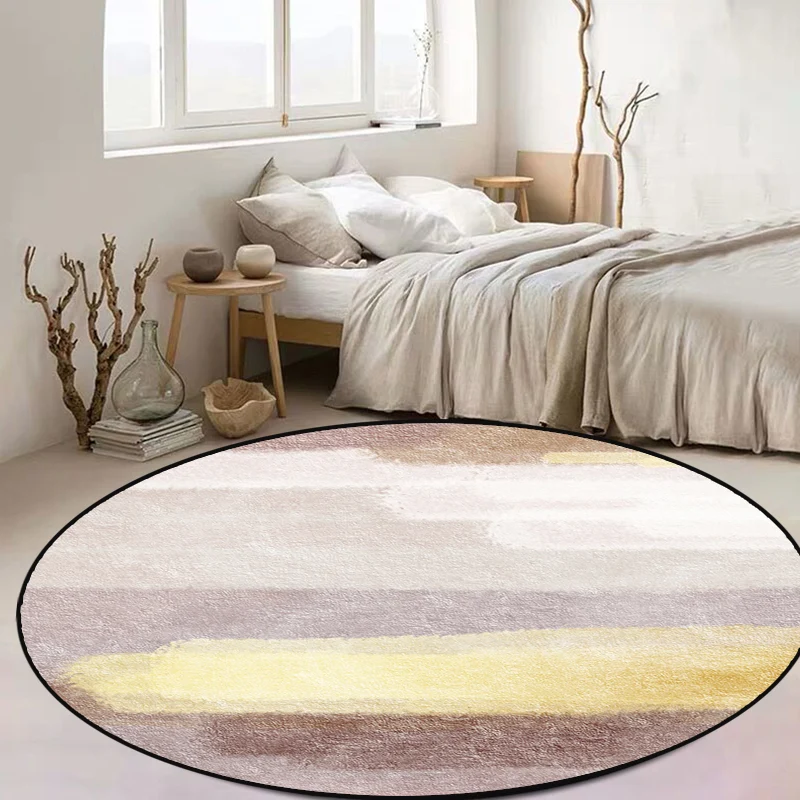 Brauner abstrakter Teppich aus Polyester, moderner Teppich, waschbarer rutschfester Teppich zur Dekoration Clearhalo