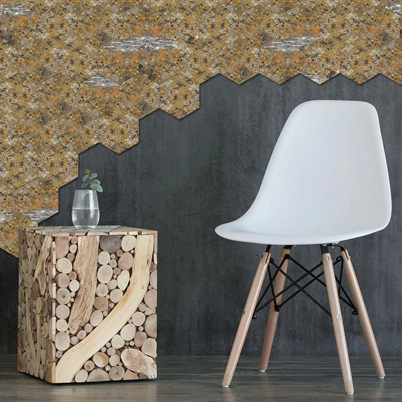 Braunes Granit-Tapetenpaneel-Set, selbstklebend, moderner Küchen-Wanddekor (10 Stück) Clearhalo