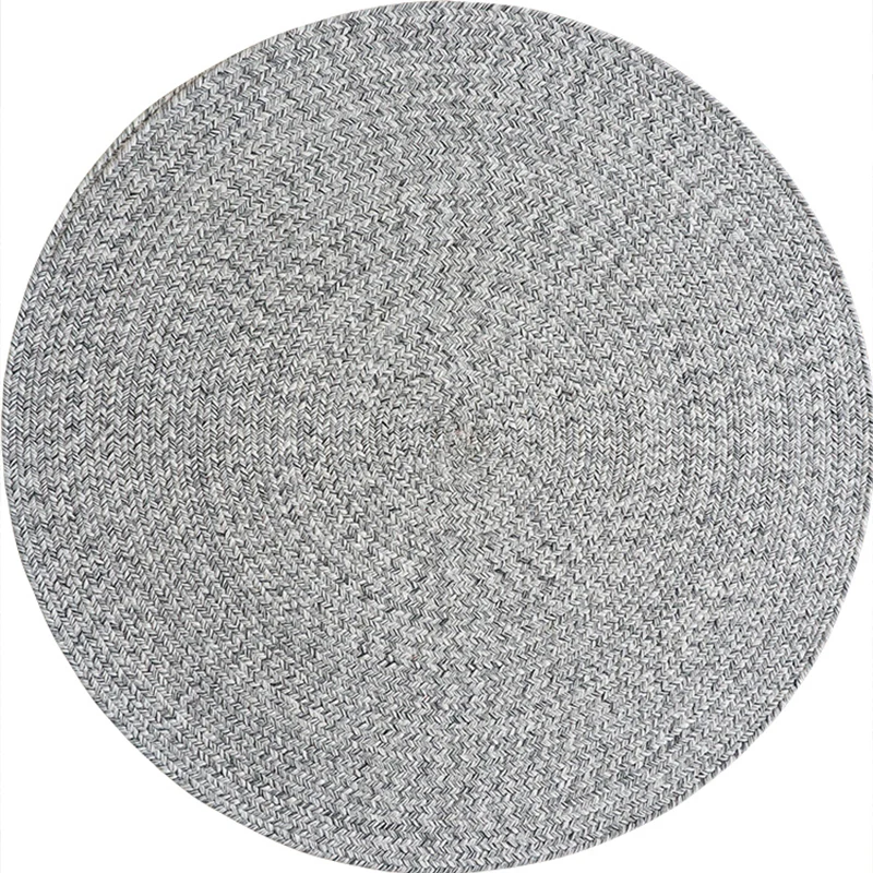 Cottage-Zimmerteppich, grau, einfarbig, gewebter Teppich, Jute, maschinenwaschbar, haustierfreundlich, rutschfester Teppic...