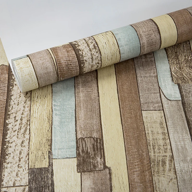 Country Shiplap-Tapete, Vliesstoff, wasserfest, dunkle Farbe, Wandkunst für Wohnzimmer Clearhalo