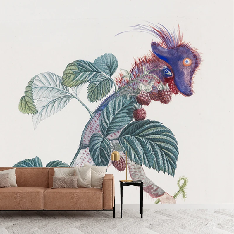 Dali Pflanzenmalerei Wandtattoo Surrealismus Glatte Wanddekoration Grün für Wohnzimmer Clearhalo
